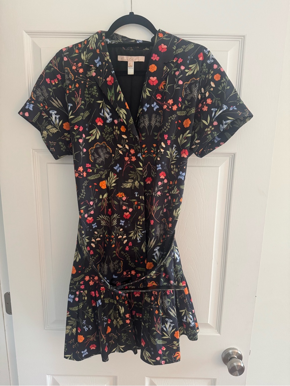 Hutch Black Floral Short Sleeve Wrap Dress